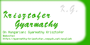 krisztofer gyarmathy business card